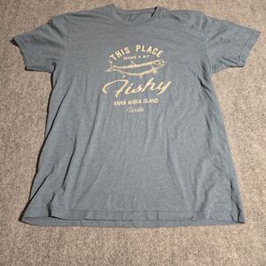 Anna Maria Island Florida T-Shirt Mens Size Large Blue Short Sleeve Pullover